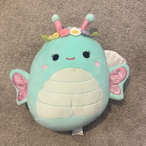 Squishmallows Aqua and Pink Plush with Floral Crown